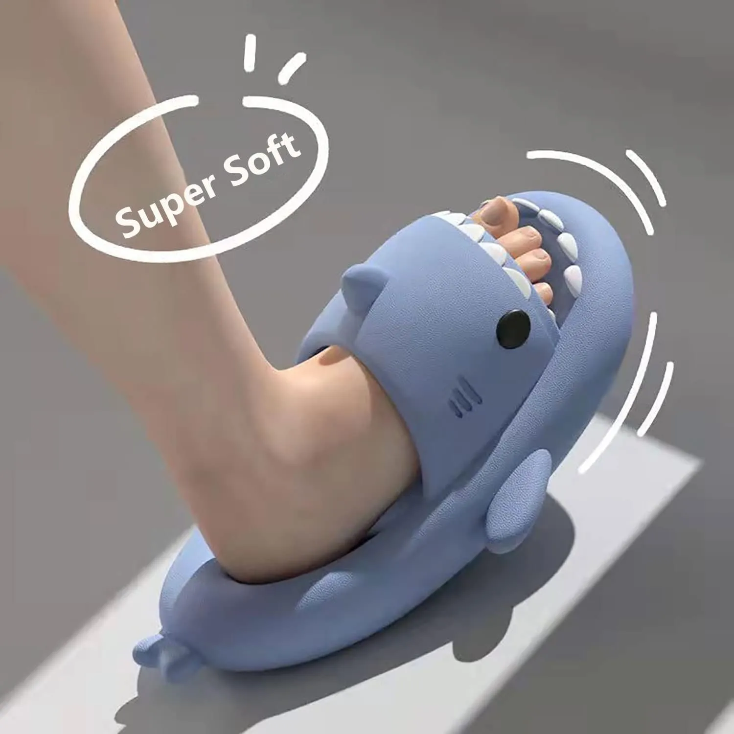 LELEBEAR Sharklas Originales Kids, Sharky Chanclas,Kids Shark Slides,Summer Cloud Shark Slippers Non-Slip Open Toe Sandals