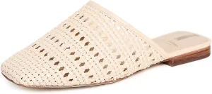 Leona Professional Edelman Slip Squared Eggshell Flat Detailed Excellent reviews Toe On Woven Ornate Mules Sam