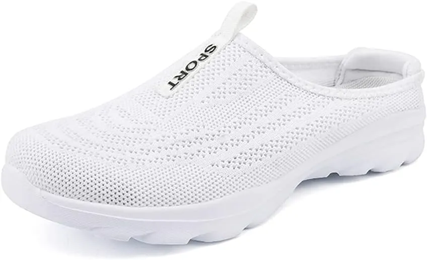 LLTMALL Women's Lightweight Closed Toe Slippers Slip-on Backless Sneakers Mesh Mule Shoes