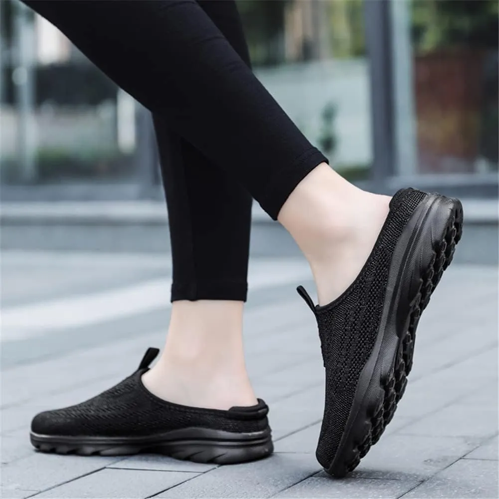 LLTMALL Women's Lightweight Closed Toe Slippers Slip-on Backless Sneakers Mesh Mule Shoes