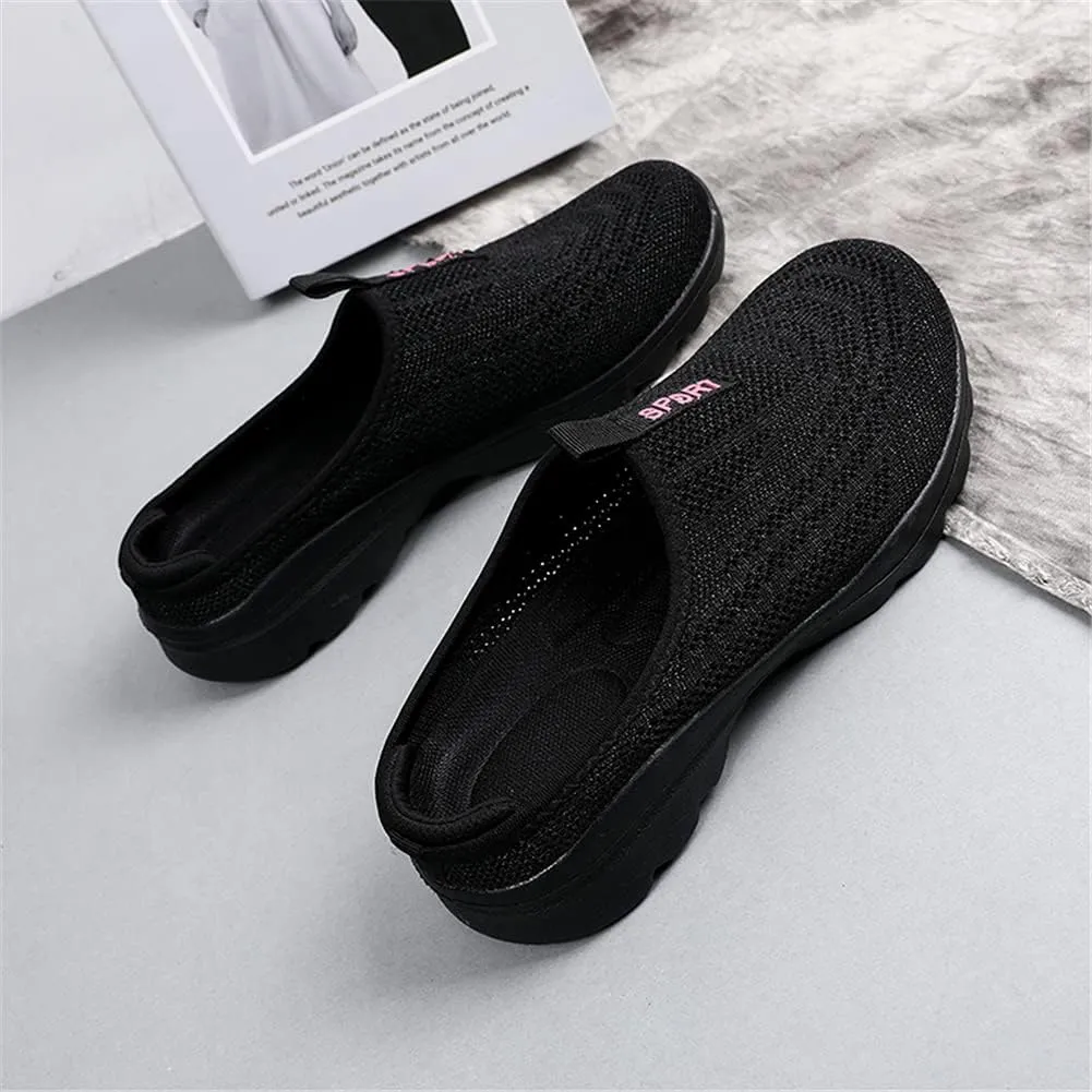 LLTMALL Women's Lightweight Closed Toe Slippers Slip-on Backless Sneakers Mesh Mule Shoes