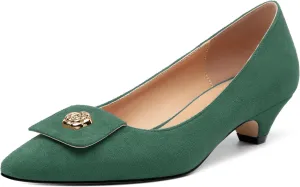 Low Heel Kitten Heel Shoes for Women. The Small Square Shaped Toe Cap is Classic and Fashionable, and They are Suitable for Various Occasions. 1.4 inches