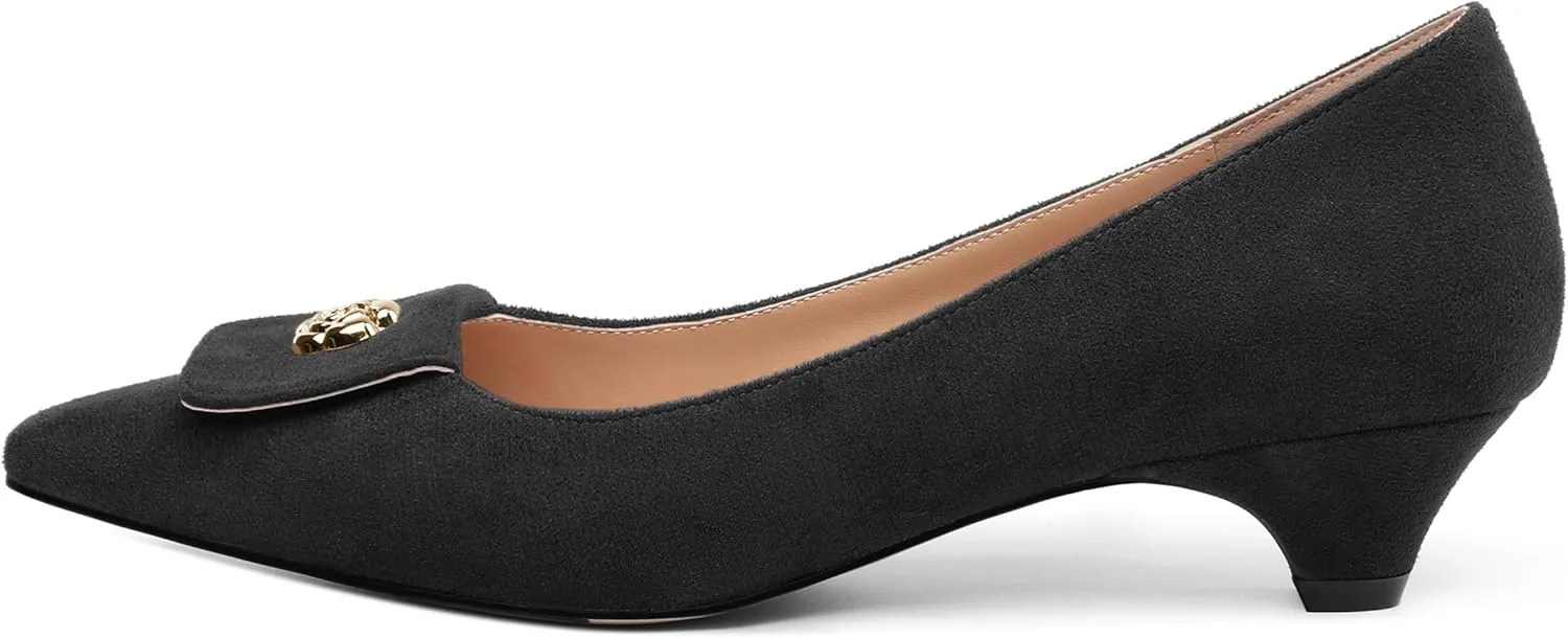 Low Heel Kitten Heel Shoes for Women. The Small Square Shaped Toe Cap is Classic and Fashionable, and They are Suitable for Various Occasions. 1.4 inches