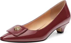 Low Heel Kitten Heel Shoes for Women. The Small Square Shaped Toe Cap is Classic and Fashionable, and They are Suitable for Various Occasions. 1.4 inches