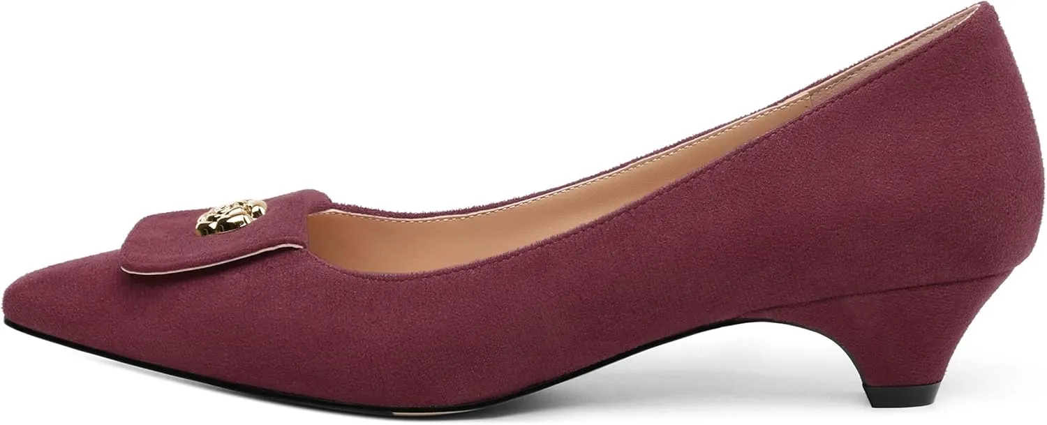 Low Heel Kitten Heel Shoes for Women. The Small Square Shaped Toe Cap is Classic and Fashionable, and They are Suitable for Various Occasions. 1.4 inches