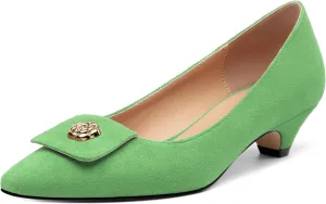 Low Heel Kitten Heel Shoes for Women. The Small Square Shaped Toe Cap is Classic and Fashionable, and They are Suitable for Various Occasions. 1.4 inches