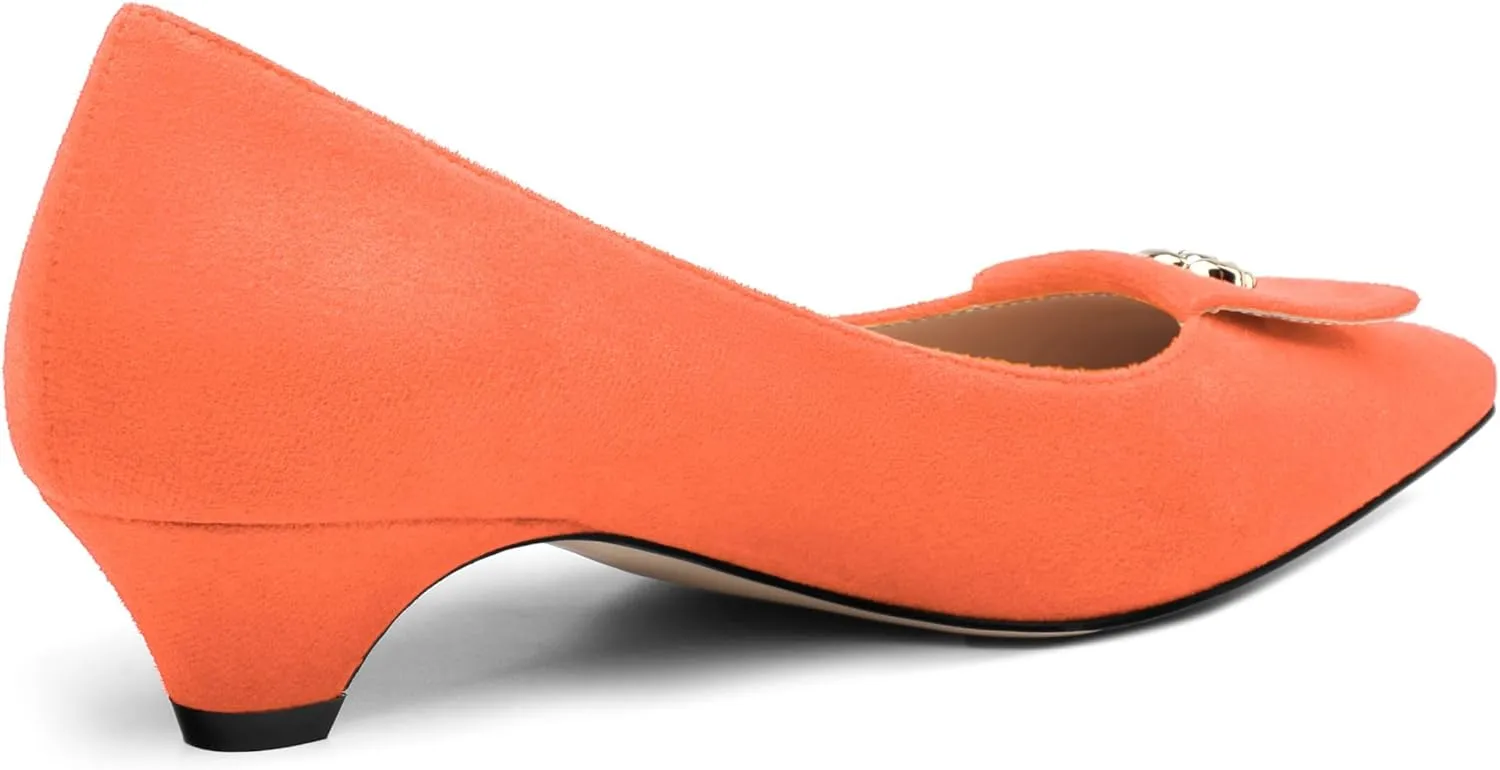 Low Heel Kitten Heel Shoes for Women. The Small Square Shaped Toe Cap is Classic and Fashionable, and They are Suitable for Various Occasions. 1.4 inches