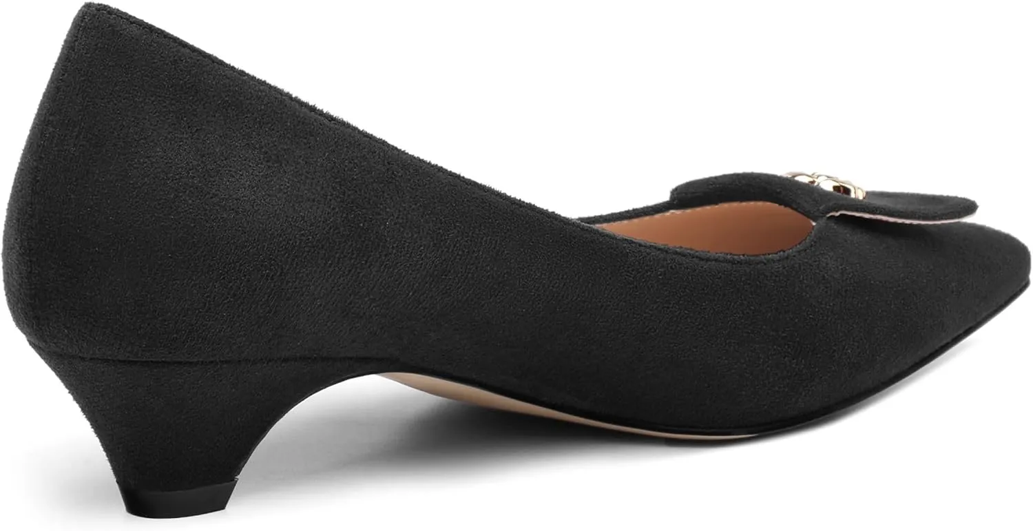 Low Heel Kitten Heel Shoes for Women. The Small Square Shaped Toe Cap is Classic and Fashionable, and They are Suitable for Various Occasions. 1.4 inches