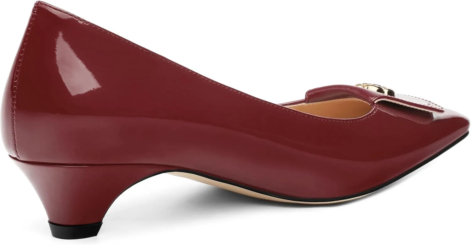 Low Heel Kitten Heel Shoes for Women. The Small Square Shaped Toe Cap is Classic and Fashionable, and They are Suitable for Various Occasions. 1.4 inches