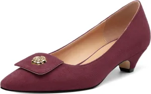 Low Heel Kitten Heel Shoes for Women. The Small Square Shaped Toe Cap is Classic and Fashionable, and They are Suitable for Various Occasions. 1.4 inches