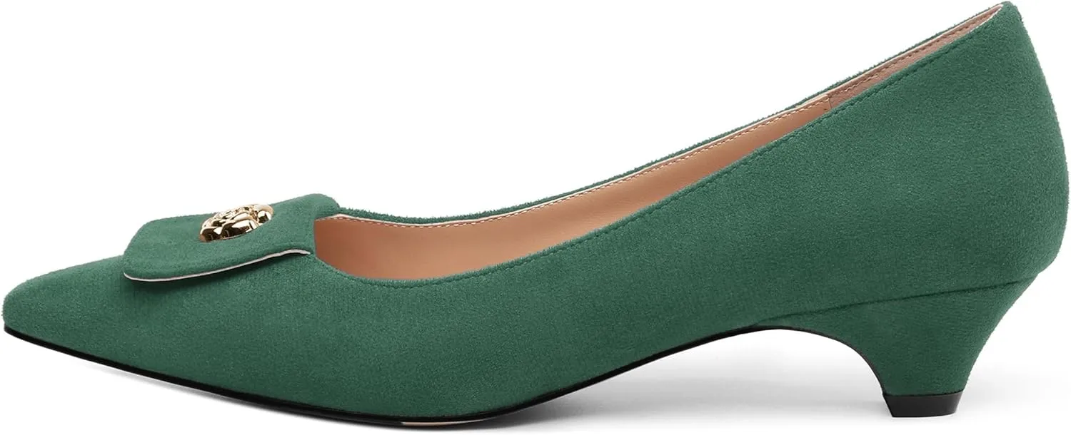 Low Heel Kitten Heel Shoes for Women. The Small Square Shaped Toe Cap is Classic and Fashionable, and They are Suitable for Various Occasions. 1.4 inches