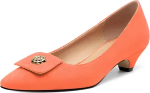 Low Heel Kitten Heel Shoes for Women. The Small Square Shaped Toe Cap is Classic and Fashionable, and They are Suitable for Various Occasions. 1.4 inches