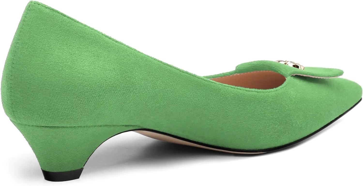 Low Heel Kitten Heel Shoes for Women. The Small Square Shaped Toe Cap is Classic and Fashionable, and They are Suitable for Various Occasions. 1.4 inches