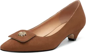 Low Heel Kitten Heel Shoes for Women. The Small Square Shaped Toe Cap is Classic and Fashionable, and They are Suitable for Various Occasions. 1.4 inches