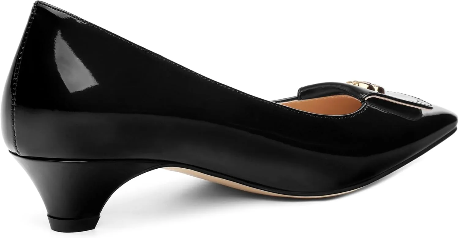 Low Heel Kitten Heel Shoes for Women. The Small Square Shaped Toe Cap is Classic and Fashionable, and They are Suitable for Various Occasions. 1.4 inches