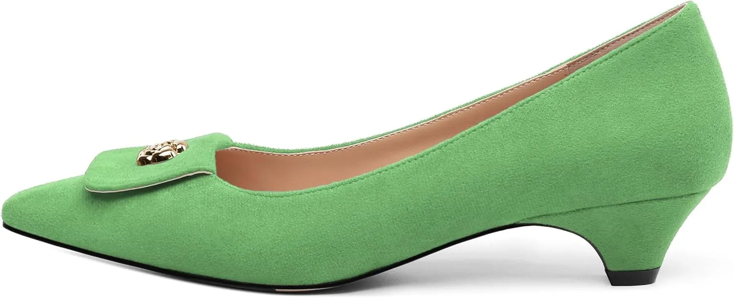 Low Heel Kitten Heel Shoes for Women. The Small Square Shaped Toe Cap is Classic and Fashionable, and They are Suitable for Various Occasions. 1.4 inches