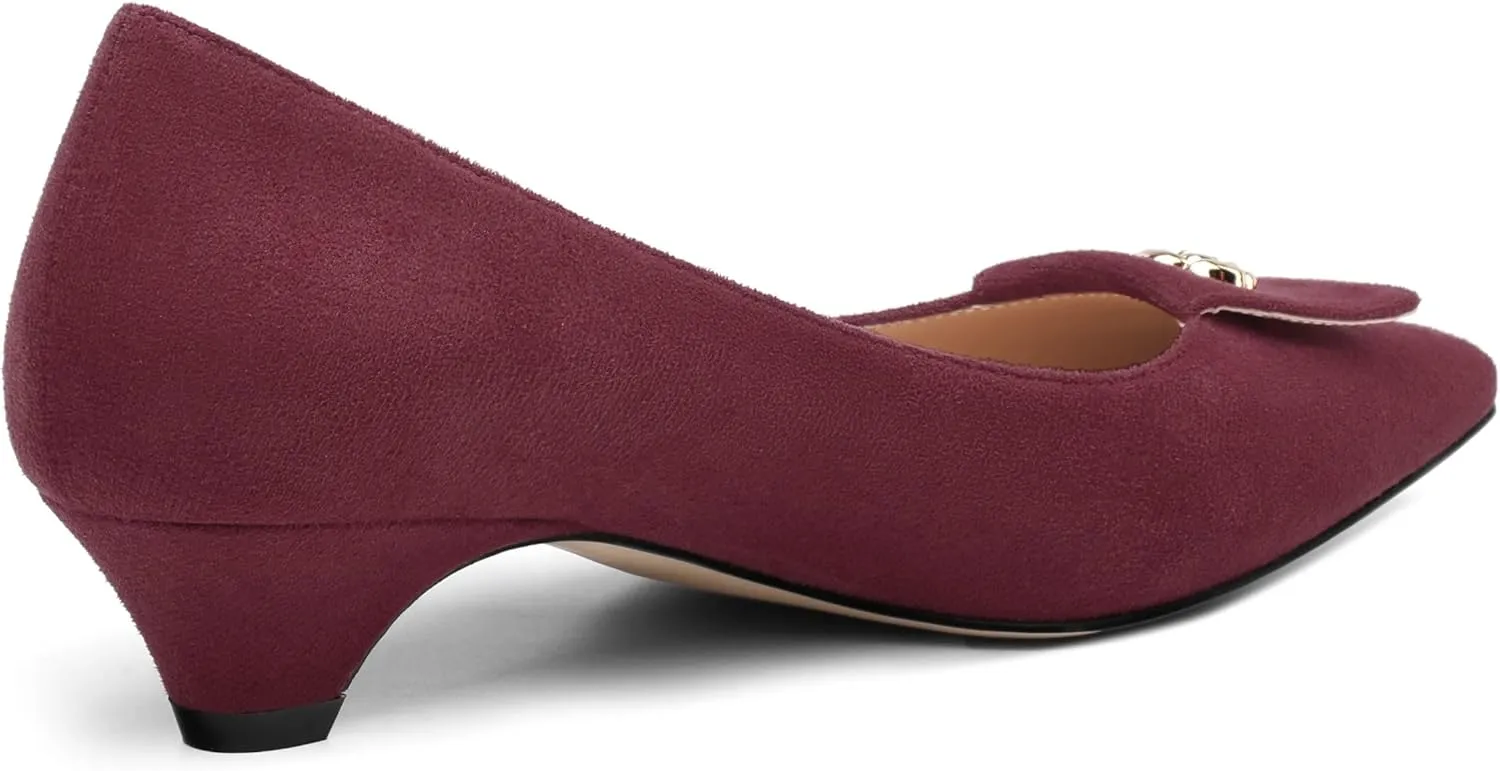 Low Heel Kitten Heel Shoes for Women. The Small Square Shaped Toe Cap is Classic and Fashionable, and They are Suitable for Various Occasions. 1.4 inches