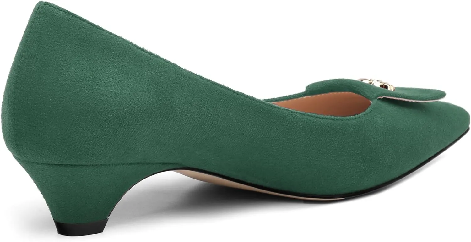 Low Heel Kitten Heel Shoes for Women. The Small Square Shaped Toe Cap is Classic and Fashionable, and They are Suitable for Various Occasions. 1.4 inches