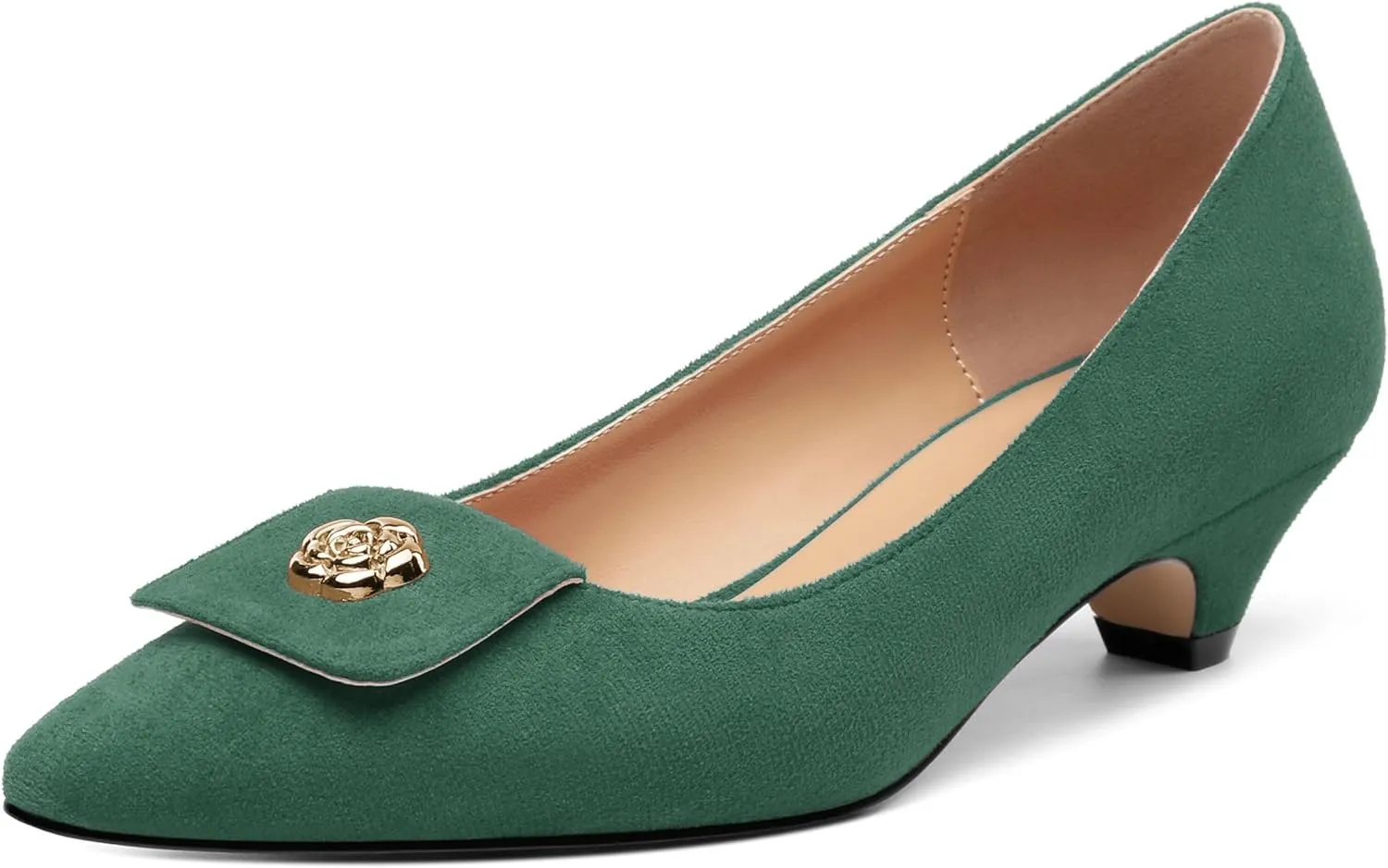 Low Heel Kitten Heel Shoes for Women. The Small Square Shaped Toe Cap is Classic and Fashionable, and They are Suitable for Various Occasions. 1.4 inches