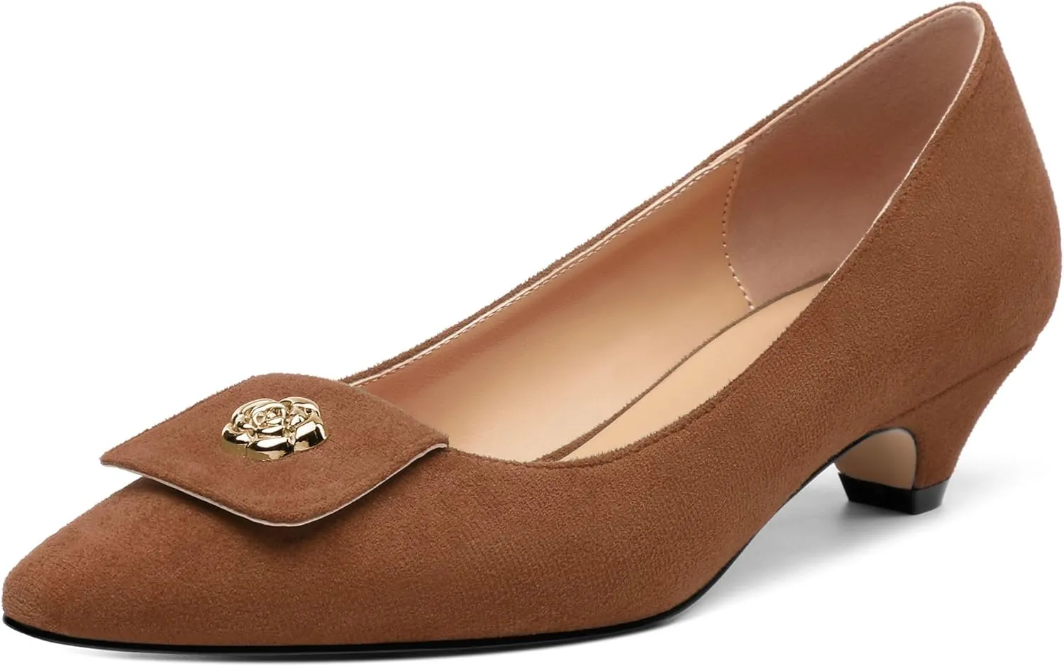 Low Heel Kitten Heel Shoes for Women. The Small Square Shaped Toe Cap is Classic and Fashionable, and They are Suitable for Various Occasions. 1.4 inches