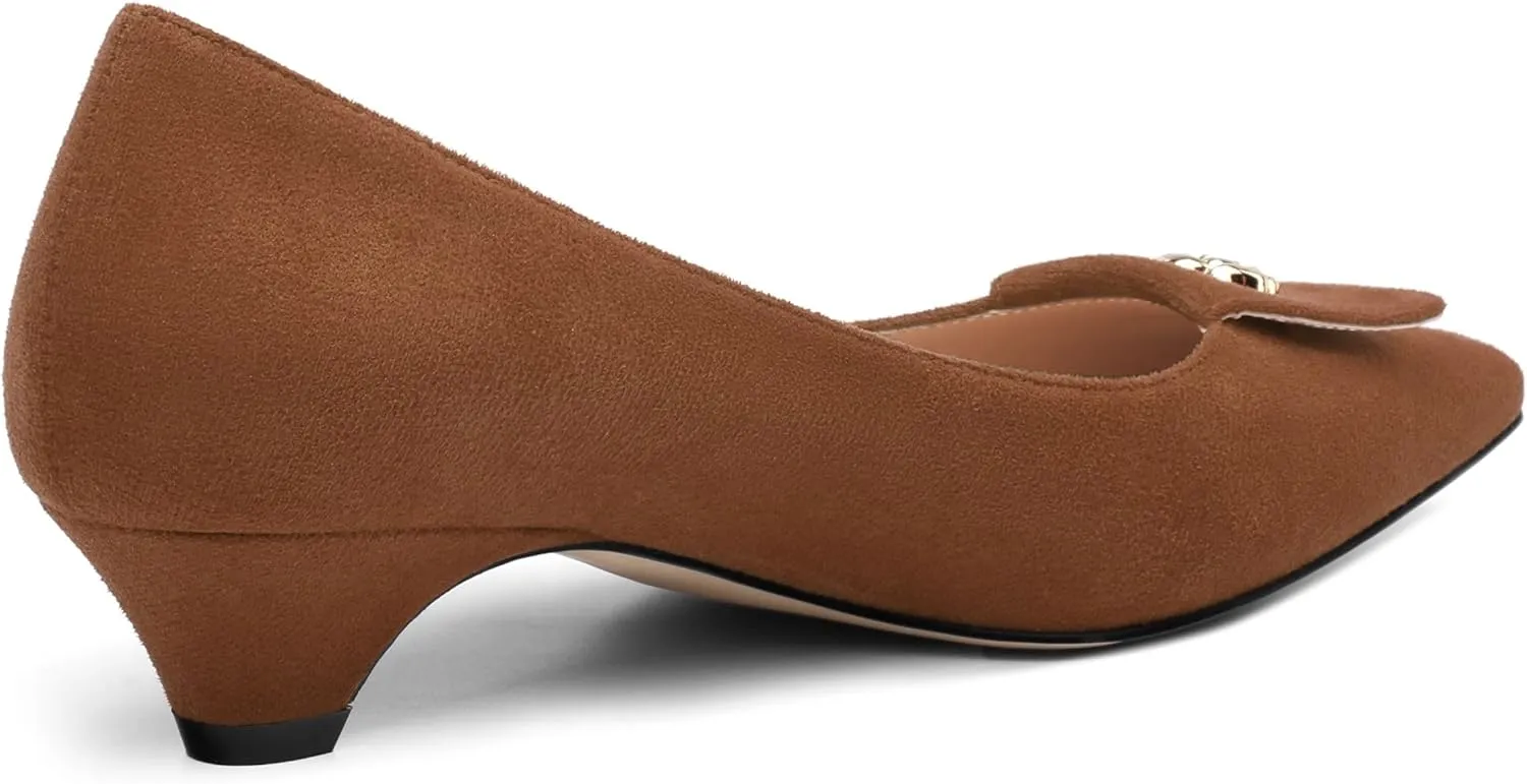 Low Heel Kitten Heel Shoes for Women. The Small Square Shaped Toe Cap is Classic and Fashionable, and They are Suitable for Various Occasions. 1.4 inches