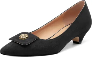 Low Heel Kitten Heel Shoes for Women. The Small Square Shaped Toe Cap is Classic and Fashionable, and They are Suitable for Various Occasions. 1.4 inches