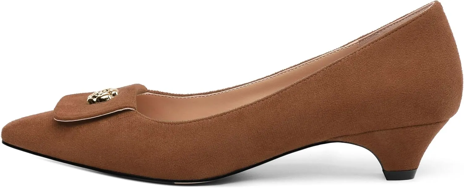 Low Heel Kitten Heel Shoes for Women. The Small Square Shaped Toe Cap is Classic and Fashionable, and They are Suitable for Various Occasions. 1.4 inches