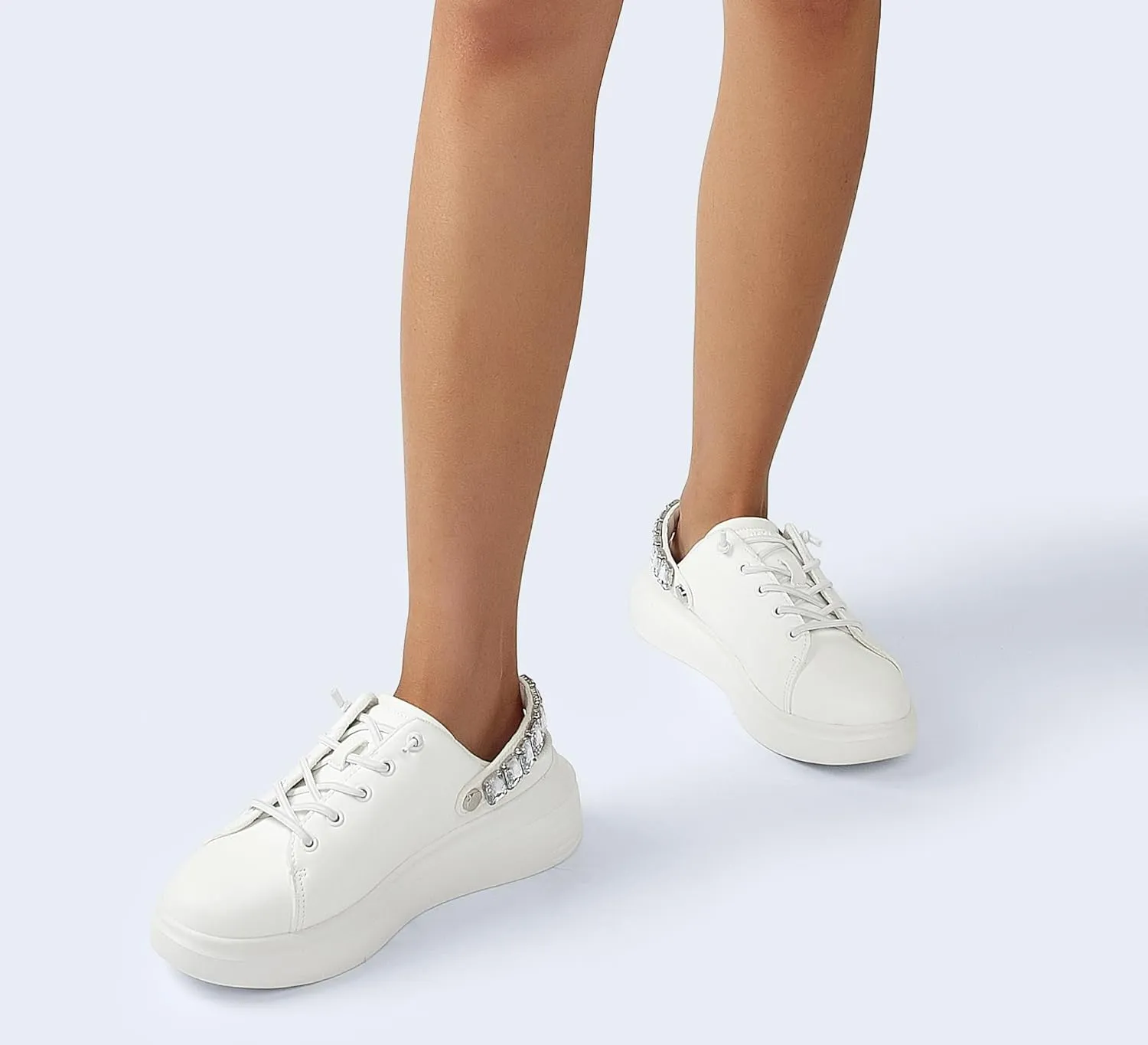 LUCKY STEP Women's Rhinestone Mule Shoes Adjustable Casual Slip On Sneakers Closed Toe Breathable Clogs