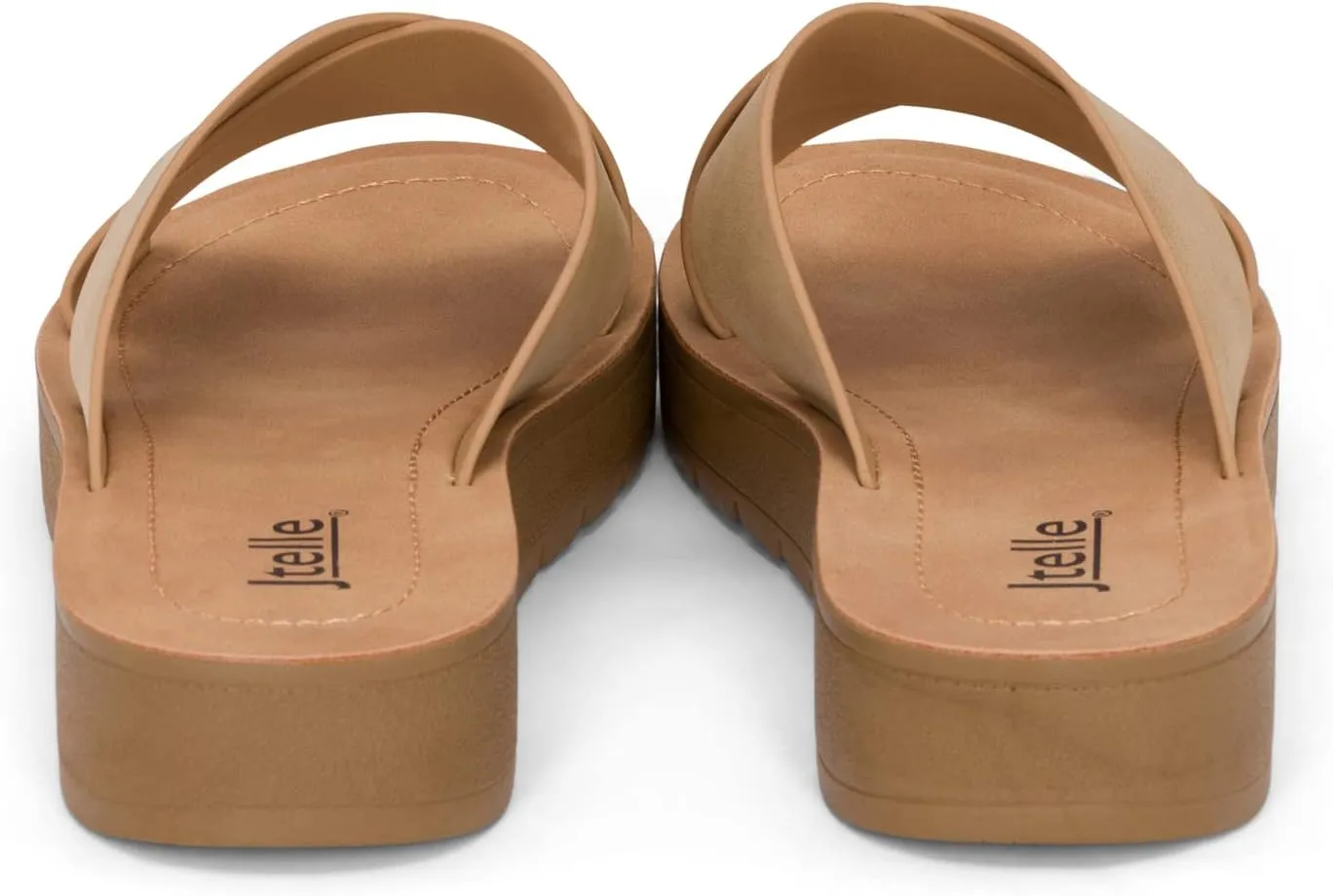Lucy - Womens Slip On Slide Criss Cross Fashion Platform Open Toe Comfort Sandals