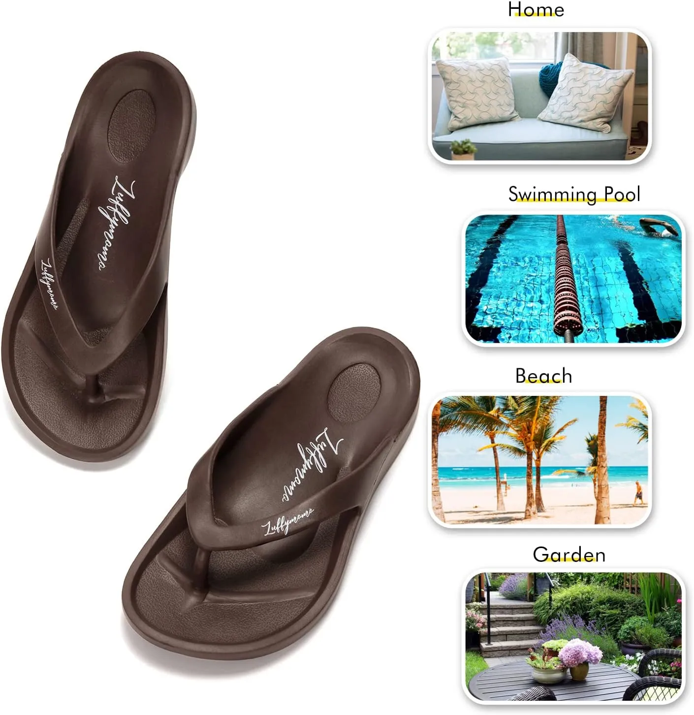 Luffymomo Womens Mens Flip Flops Sandals Slip on Sport Summer Beach Thong