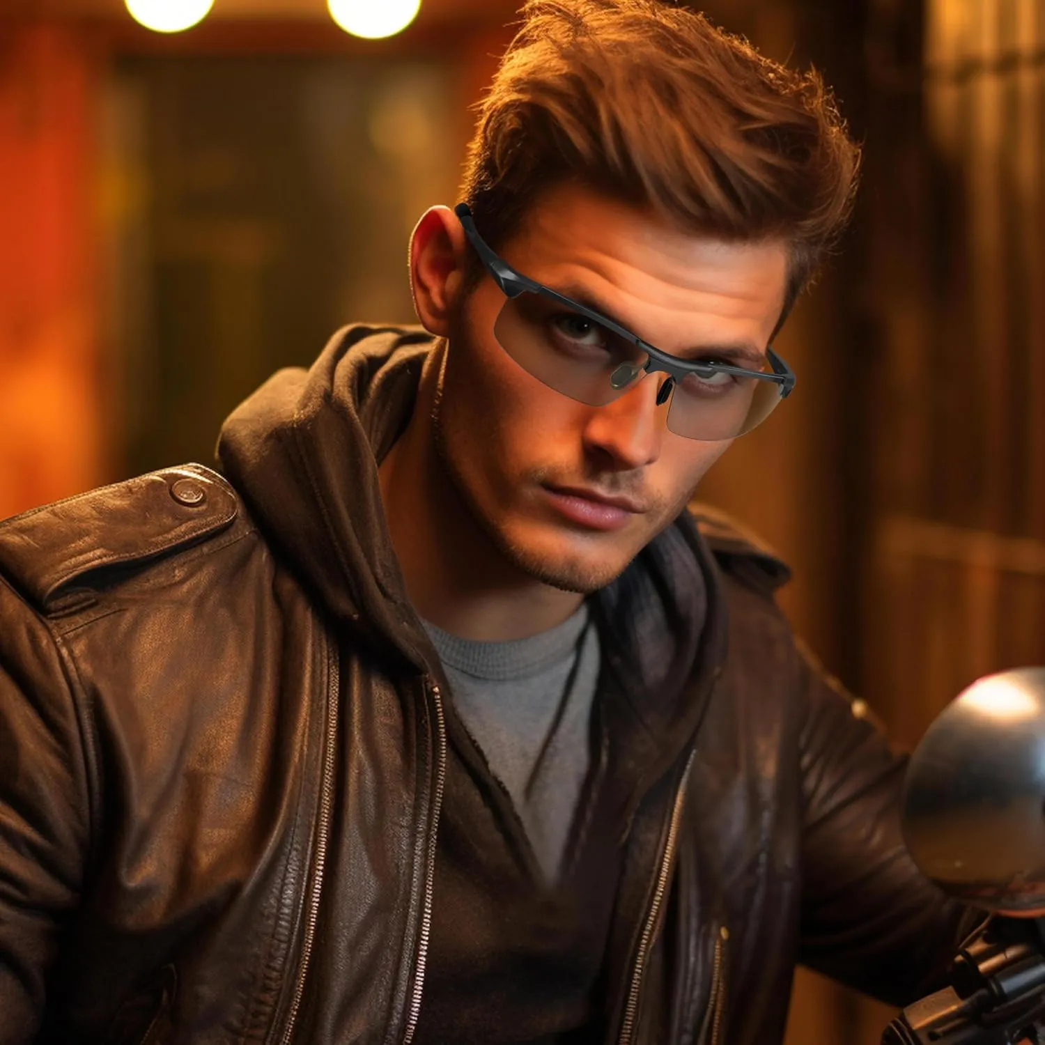 LVIOE CAT.2 Night Vision Glasses for Driving Ultra Light Al-Mg Polarized Sunglasses Men Reduce Glare for Day & Night N8177G