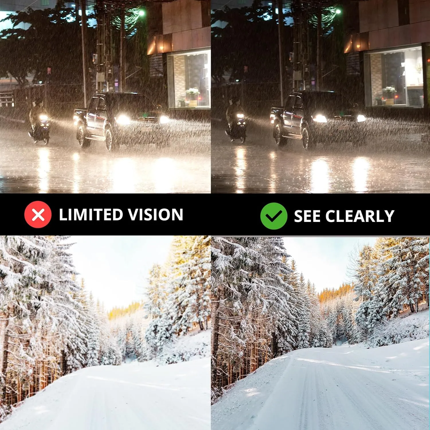 LVIOE CAT.2 Night Vision Glasses for Driving Ultra Light Al-Mg Polarized Sunglasses Men Reduce Glare for Day & Night N8177G
