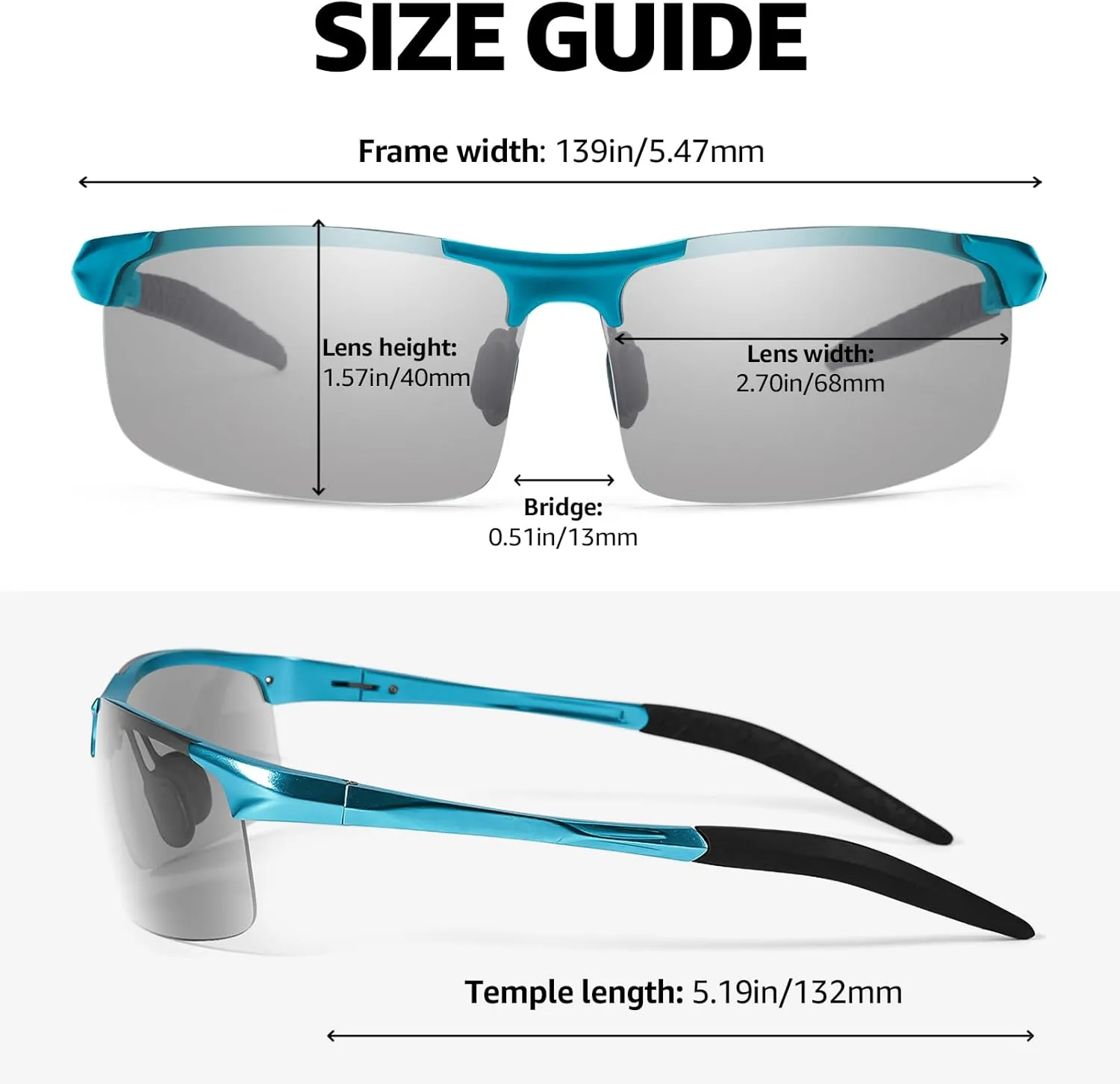 LVIOE CAT.2 Night Vision Glasses for Driving Ultra Light Al-Mg Polarized Sunglasses Men Reduce Glare for Day & Night N8177G