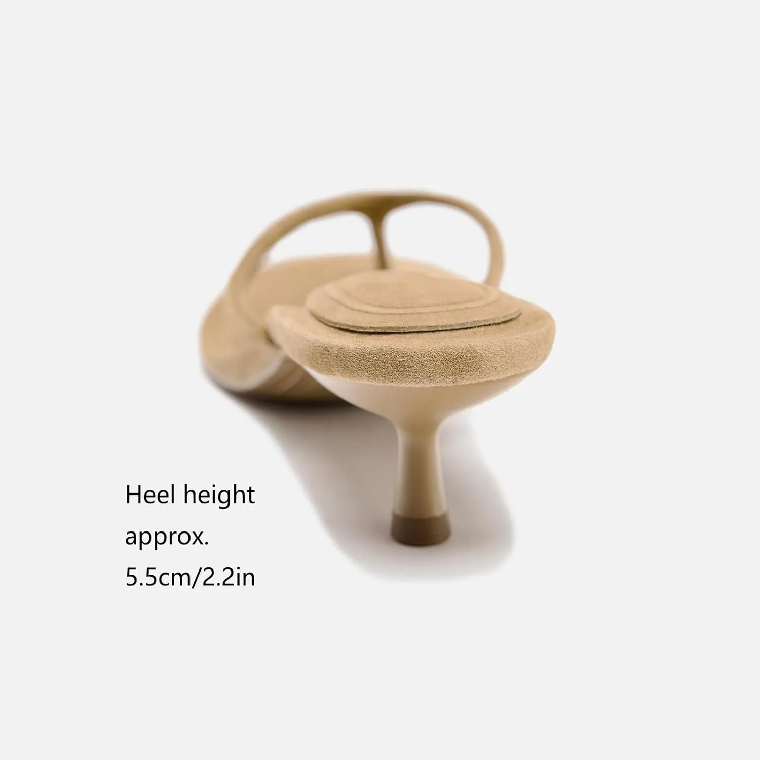 Lymphvity Open Round Toe Flip Flops for Women Kitten Heels Sandals Comfortable Summer Slip on Thong Heeled Sandals with Memory Foam