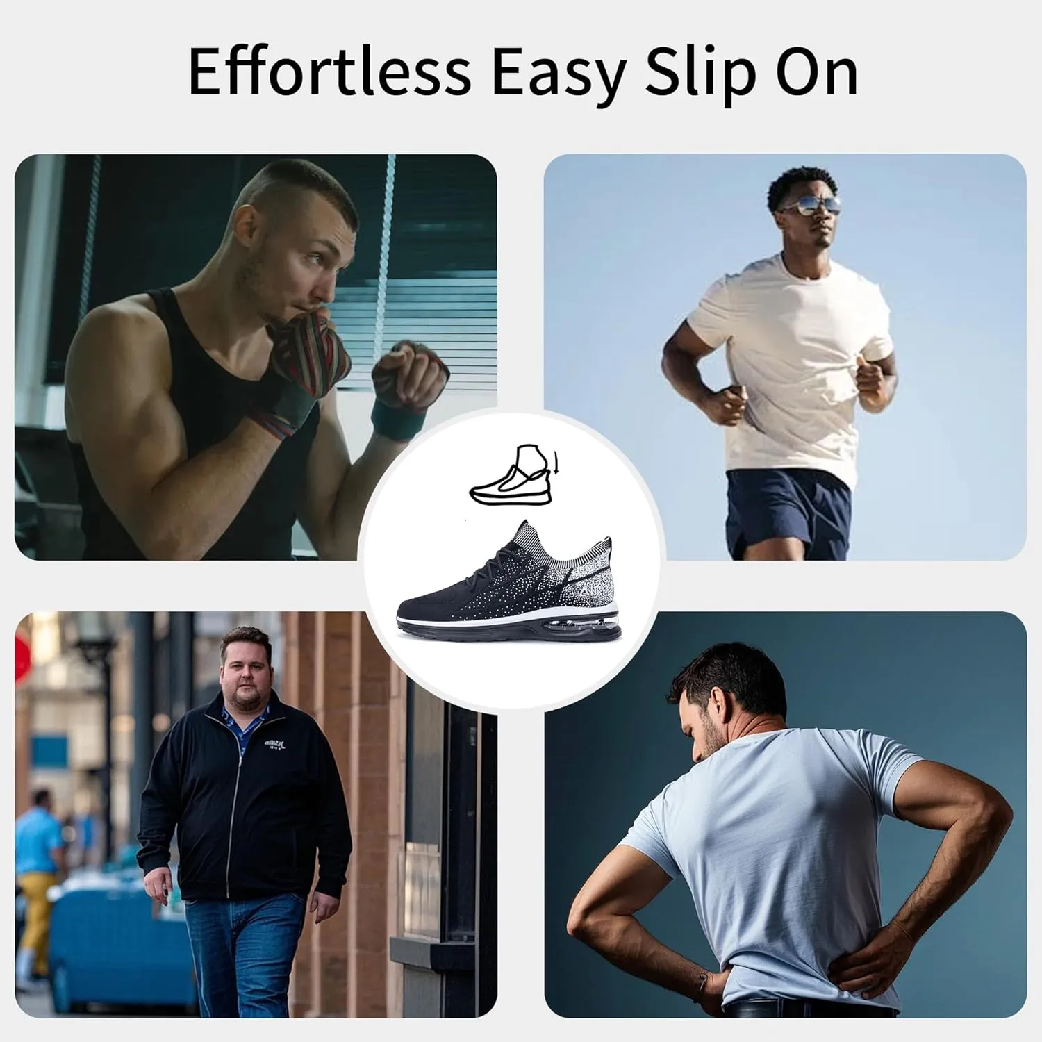 MAFEKE Mens Running Shoes Slip On Tennis Sneakers Lightweight Athletic Gym Jogging Fitness Sport Walking Shoes US 7-13