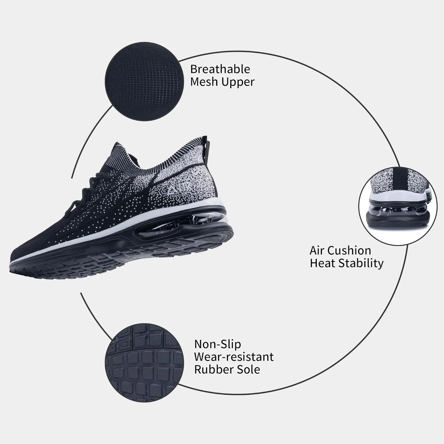 MAFEKE Mens Running Shoes Slip On Tennis Sneakers Lightweight Athletic Gym Jogging Fitness Sport Walking Shoes US 7-13