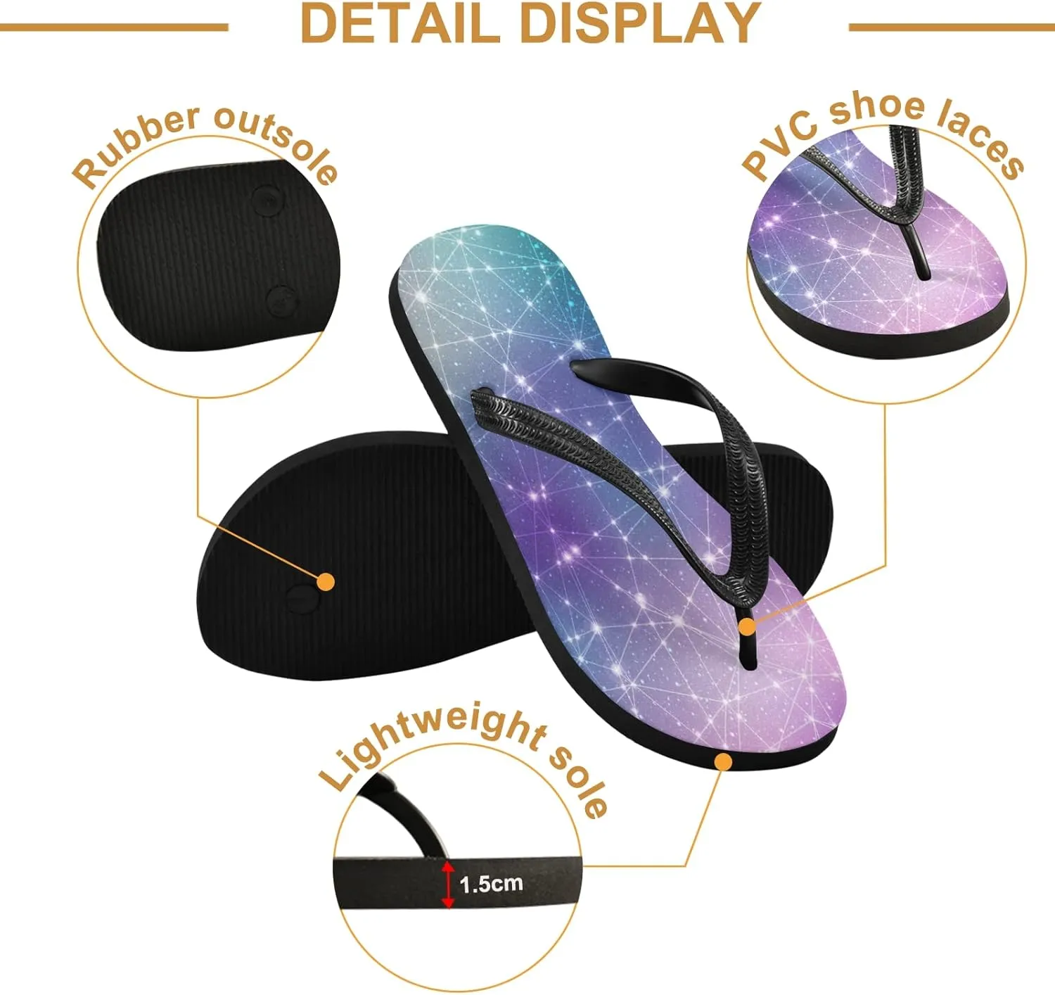 Magic Space Stars Blurred Lights Womens Flip Flops Magical Universe Galaxy Nebula Stars Summer Beach Sandals Casual Thong Slippers Comfortable Shower Slippers Non Slip Water Sandals shoes XL
