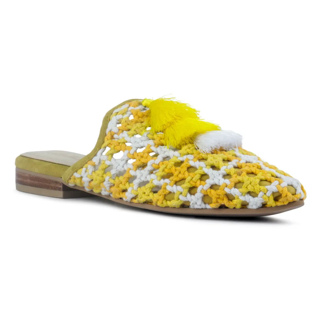 MARIANA Woven Flat Mules With Tassels