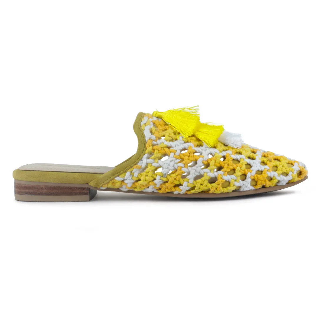 MARIANA Woven Flat Mules With Tassels