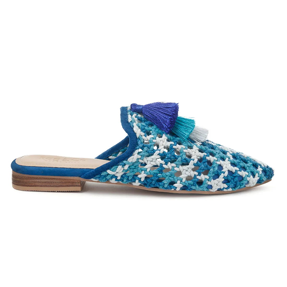 MARIANA Woven Flat Mules With Tassels