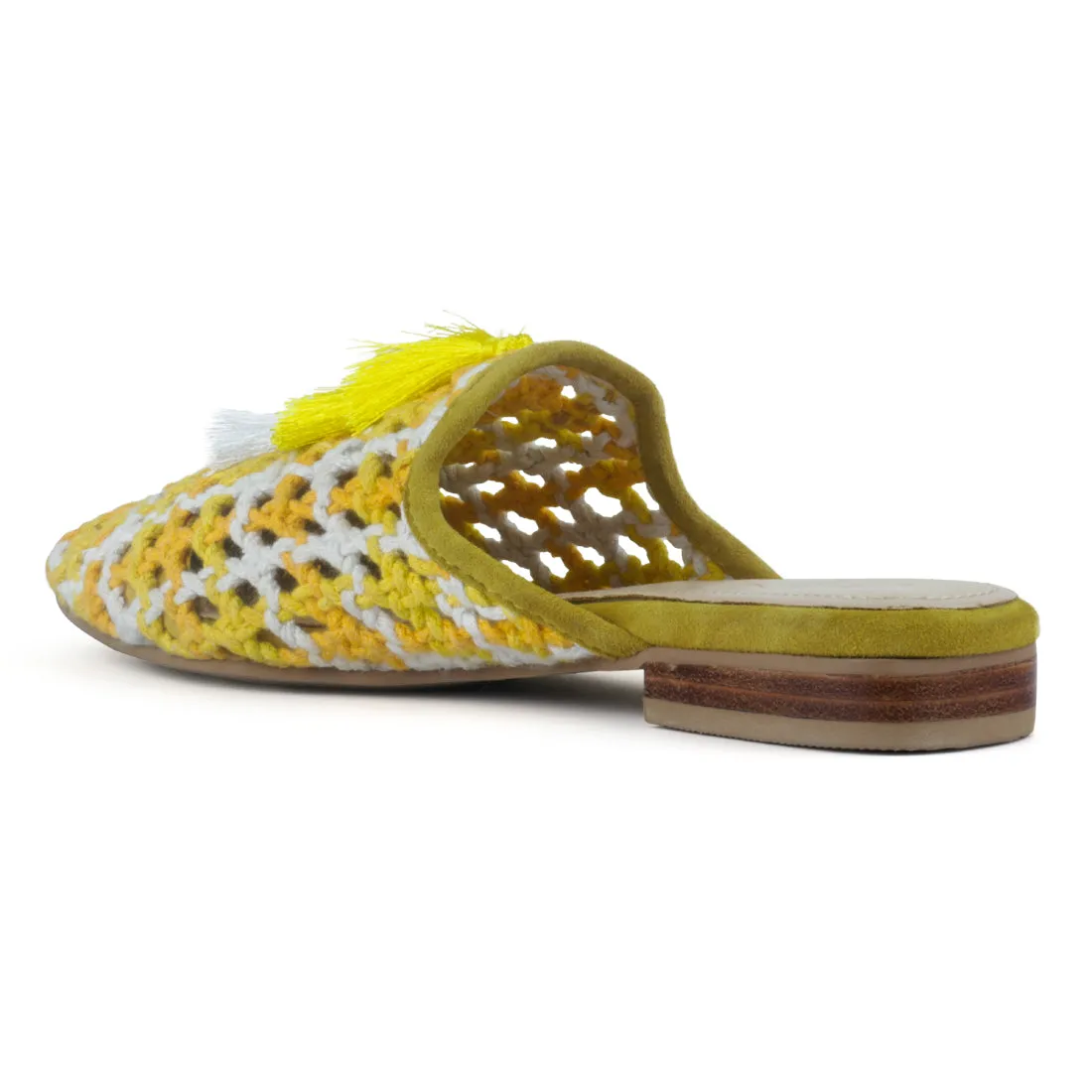 MARIANA Woven Flat Mules With Tassels