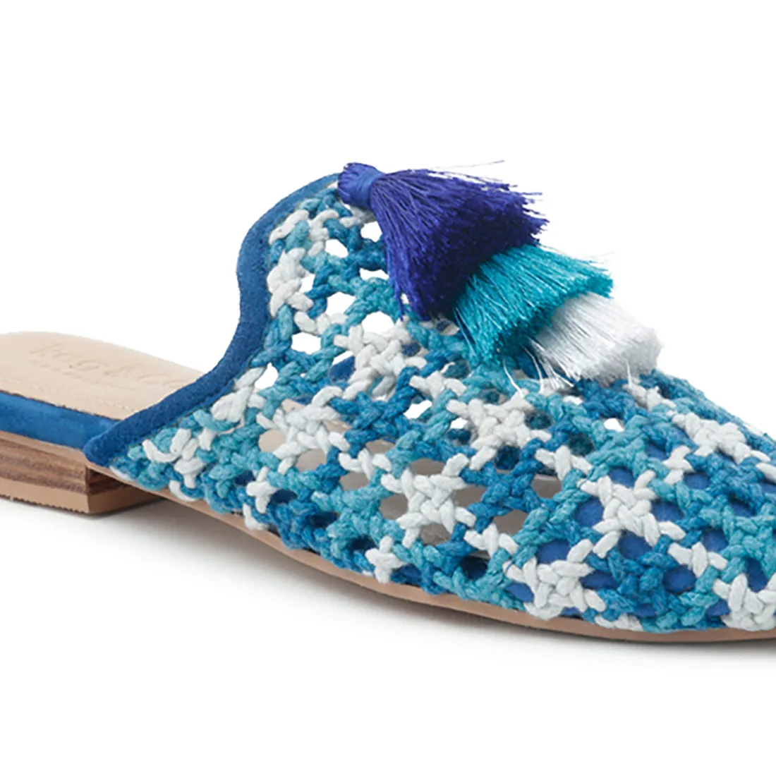 MARIANA Woven Flat Mules With Tassels