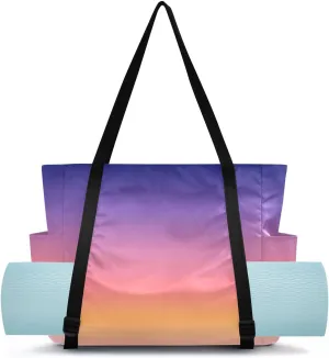 MCHIVER Sea Strike Gradient Yoga Bag for Women Yoga Mat Carrier Fits All Your Stuff Large Pilates Gym Bag