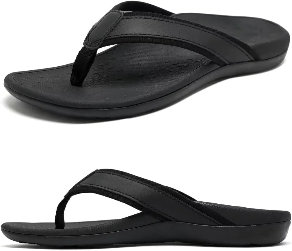 MEGNYA Comfortable Orthotic Plantar Fasciitis Toe Post for Mens, Lightweight Casual Sandals for Foot and Heel Pain Relief, Orthopedic Walking Flip-Flops with Arch Support