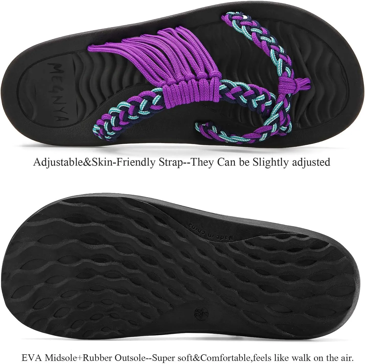 MEGNYA Women's flip Flops Sandals Arch Support, Comfortable Walking Sandals, Water Sandals Perfect for The Beach/Long Walks/Poolside