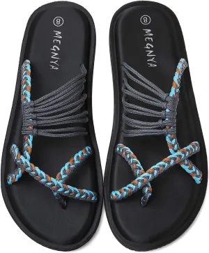 MEGNYA Yoga Mat Flip Flops for Women, Comfortable Foam Walking Sandals, Flexible and Lightweight Slippers for Beach/Holiday/Poolside/Outdoor Activities