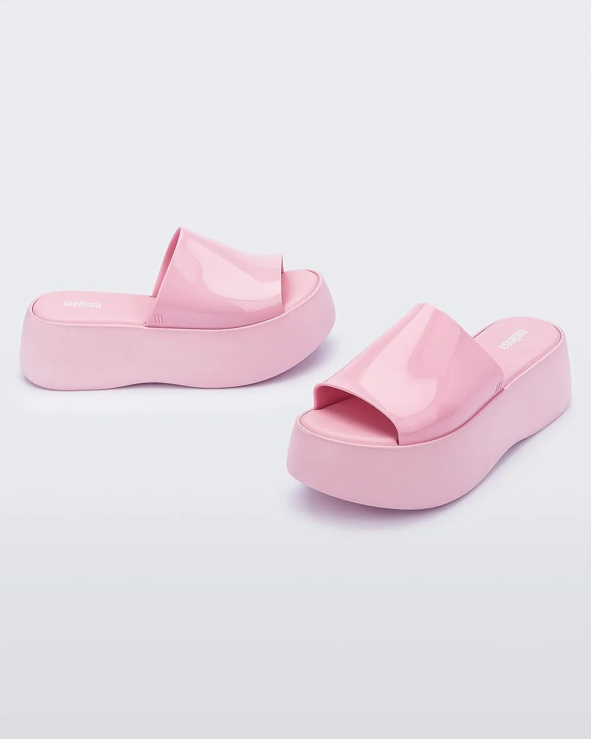 Melissa Becky Platform Slides for Women - Cushioned and Comfortable Chunky Platform Slip-On Sandals with Jelly Upper and Open Toe Design, Vegan