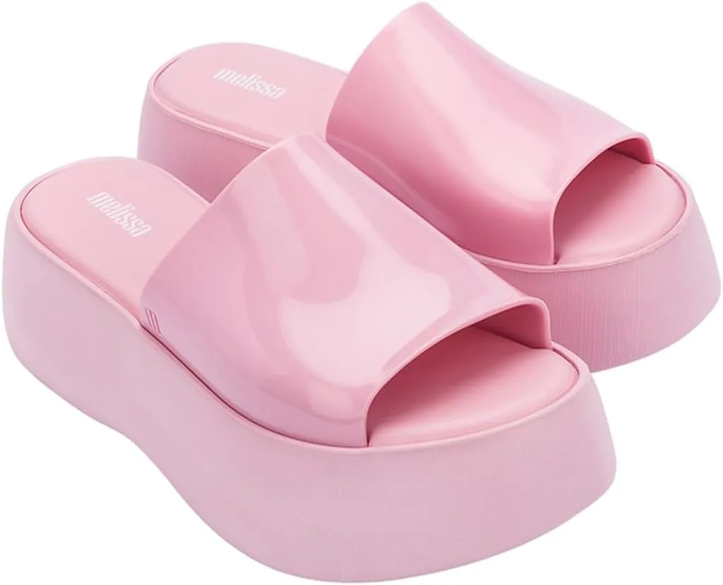 Melissa Becky Platform Slides for Women - Cushioned and Comfortable Chunky Platform Slip-On Sandals with Jelly Upper and Open Toe Design, Vegan