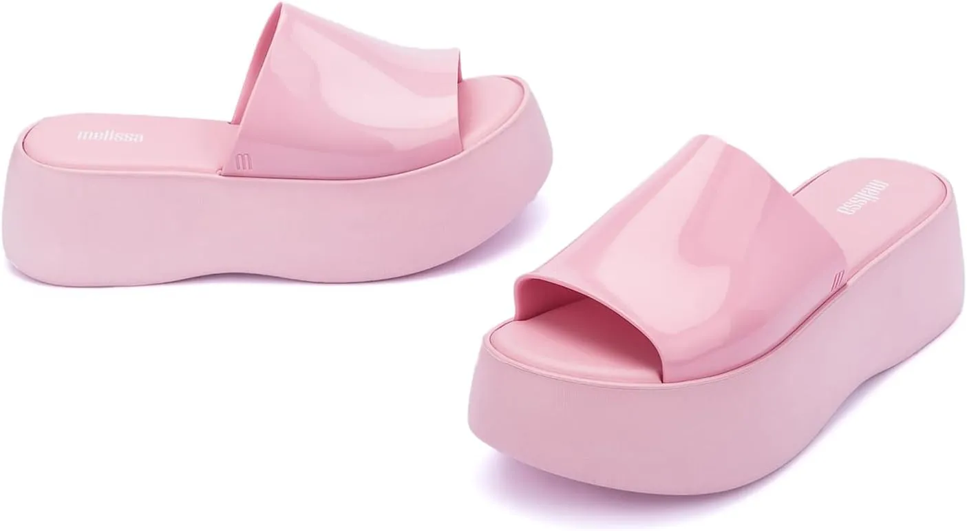 Melissa Becky Platform Slides for Women - Cushioned and Comfortable Chunky Platform Slip-On Sandals with Jelly Upper and Open Toe Design, Vegan