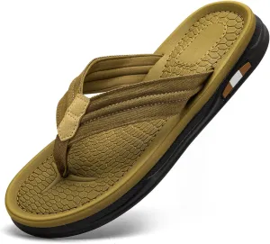 Men's Beach Flip-Flops Comfort Thong Sandal Slippers Summer Outdoor Athletic Slide sandals for men with Soft Cushion